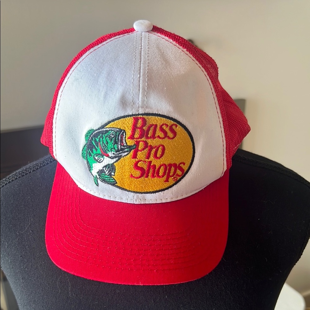 Bass Pro Shops Red and White Hat